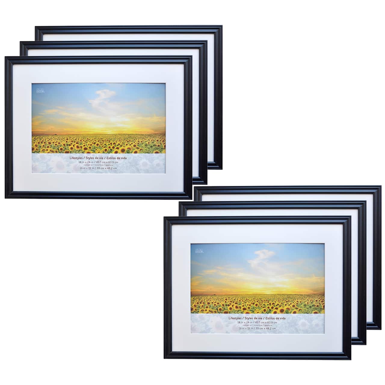6 Pack: Black 13" x 19" Frame with Mat, Lifestyles™ by Studio Décor®